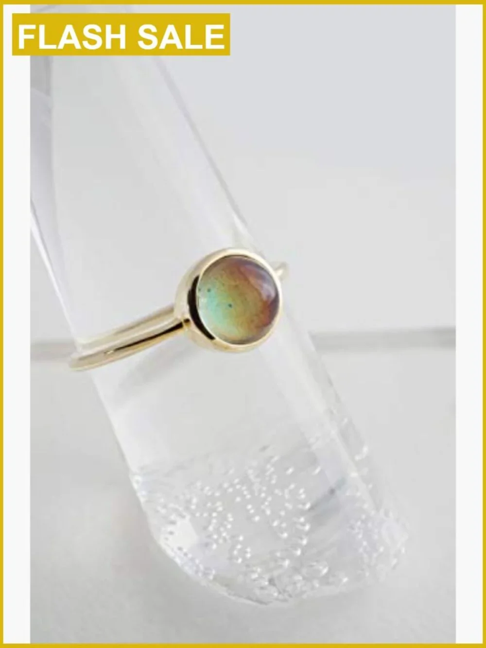 Mood Ring - Gold Plated Stacking Ring Size 6